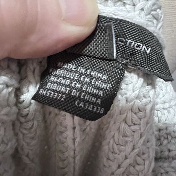 French Connection Women Gray Mock Neck Sweater Herringbone Stitch Size M - Picture 7 of 7